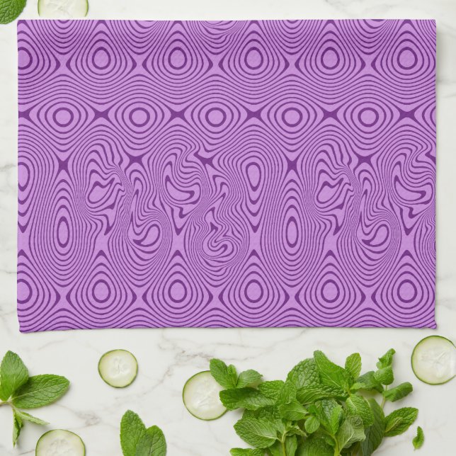 Elegantly Trippy Lines and Shapes Pattern Geschirrtuch (Gefaltet)