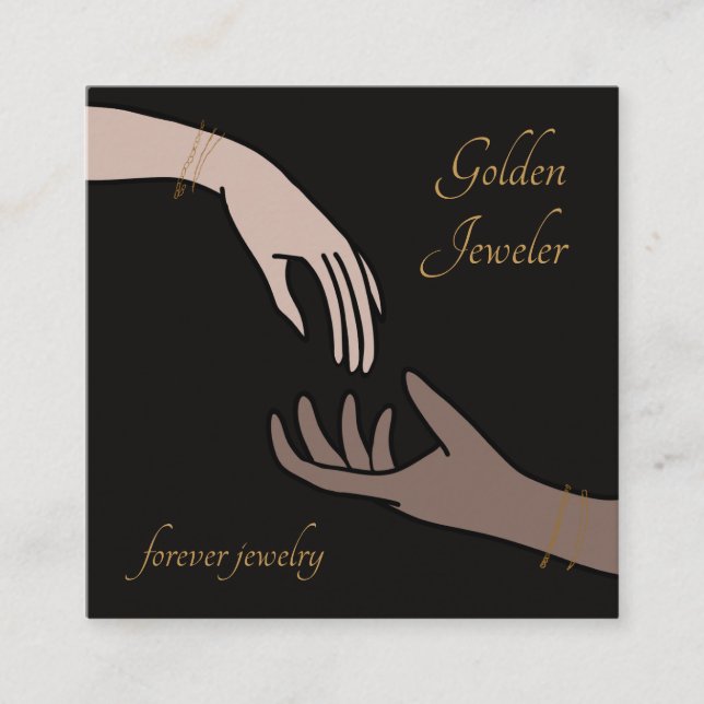 Eleganto Forever Permanent Juwelry Quadratische Visitenkarte (Vorderseite)