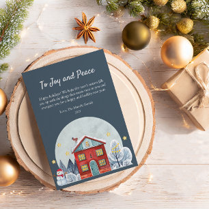 Eleganto Joy and Peace Christmas Flat Feiertagskarte