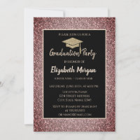 Eleganto Modern Gold Tiara Red Glitzer Grad Cap
