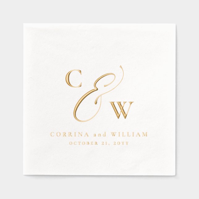 Élégants considérants simples noms date mariage (Recto)