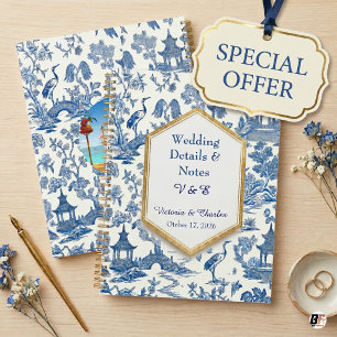 Élégants détails de mariage bleu et blanc de style