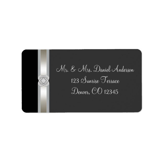 Élégants Étiquettes de adresse de la bande de diam (Devant)