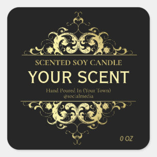 Élégants Étiquettes de produits Noir et Or