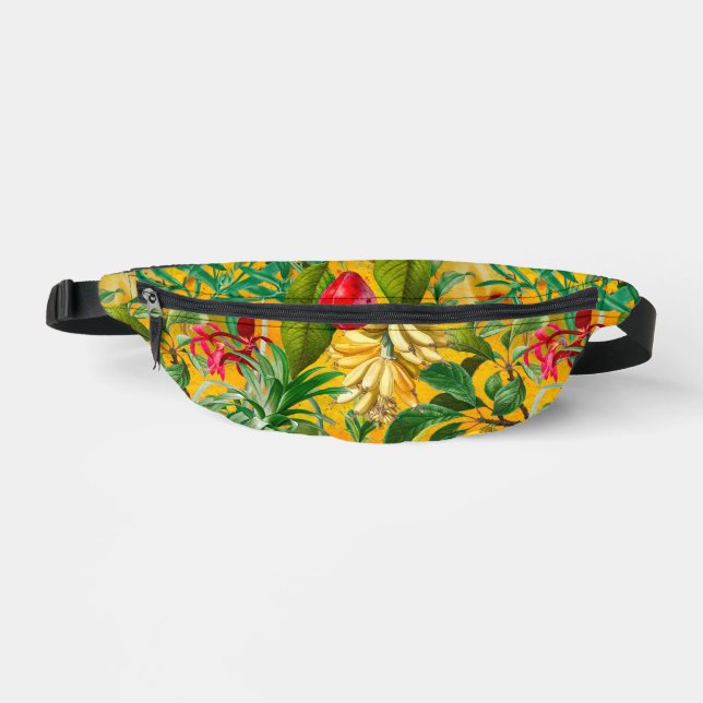 Elégants fruits feuille tropicaux jaunes (Recto)