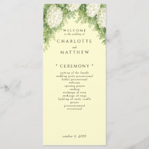 Élégants Hortensias Blancs Programme de Mariage Ja