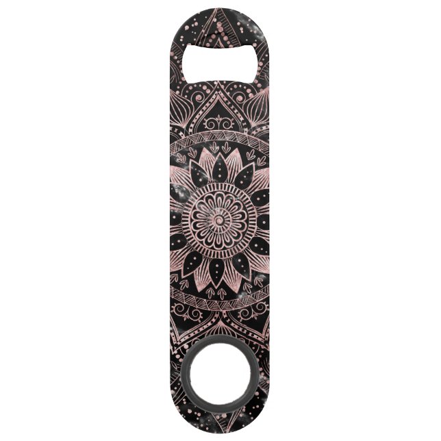 Elégants pointes Roses en or marbre Mandala (Devant)