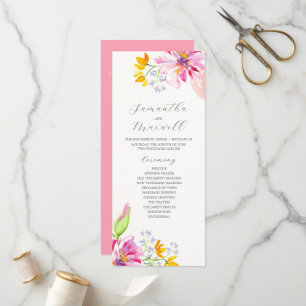 Élégants programmes de cérémonie de mariage Floral
