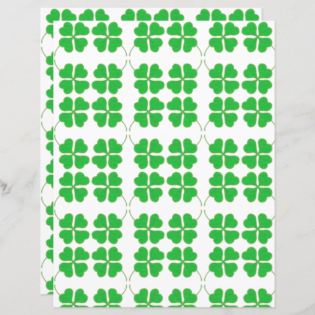 Élégants Shamrocks découpés en papier de scrapbook (Devant / Derrière)