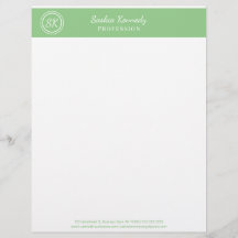 Elegantsage Green Beruflich Monogram Business