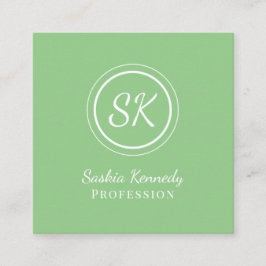 Elegantsage Green Beruflich Monogram Quadratische Visitenkarte