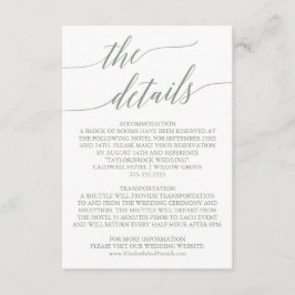 Elegantsage Green Calligraphy Details Card Begleitkarte