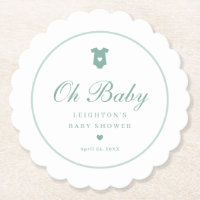 Elegantsage Green Script Oh Baby Shower