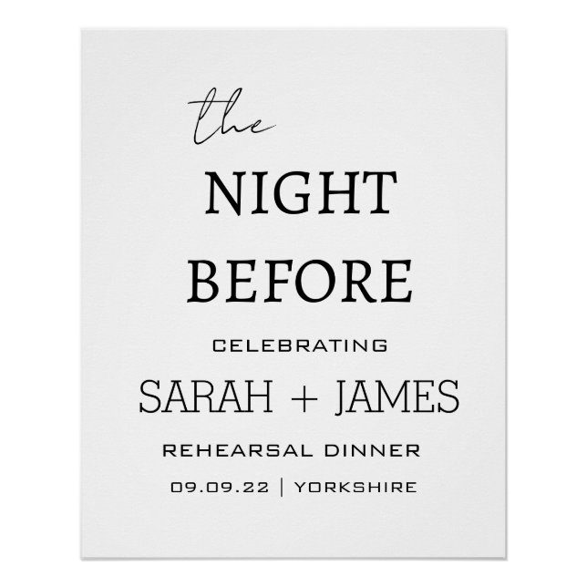 Eleganweiß Nachts vor Probe Abendessen Poster (Vorderseite)