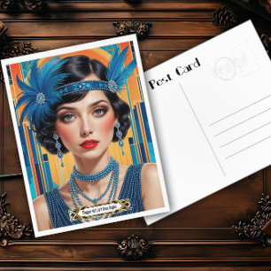 Eleganz des Cocktail-Klubs im Stil der 1920er Jahr Postkarte