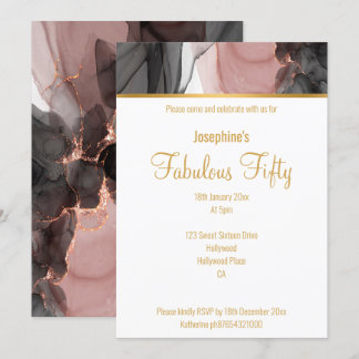 ELEGANZ-FLOTTENDE ROSE - KUSTOM-EINLADUNG EINLADUNG