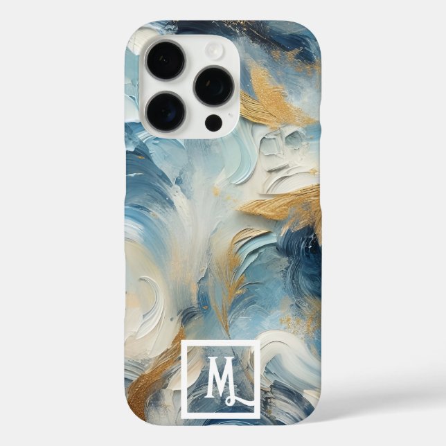 Eleganz in Acrylic: Anpassbare Monogramm iPhone 16 Pro Hülle (Rückseite)