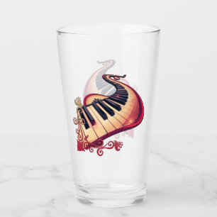 Eleganz in Bewegung, das gebogene Klavier. Glas