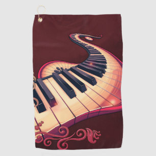 Eleganz in Bewegung, das gebogene Klavier. Golfhandtuch