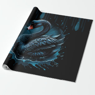 Eleganz in Bewegung, der schwarze Schwan, Geschenkpapier