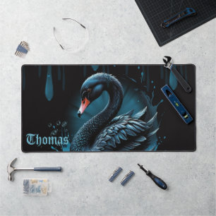 Eleganz in Bewegung, der schwarze Schwan,  Schreibtischunterlage