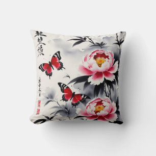 Eleganz in Bloom: Blumen und Landschaft Harmonie Kissen