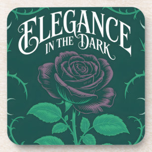 "Eleganz in der Dunkelheit" Gothic-Rosen-Illustrat Getränkeuntersetzer