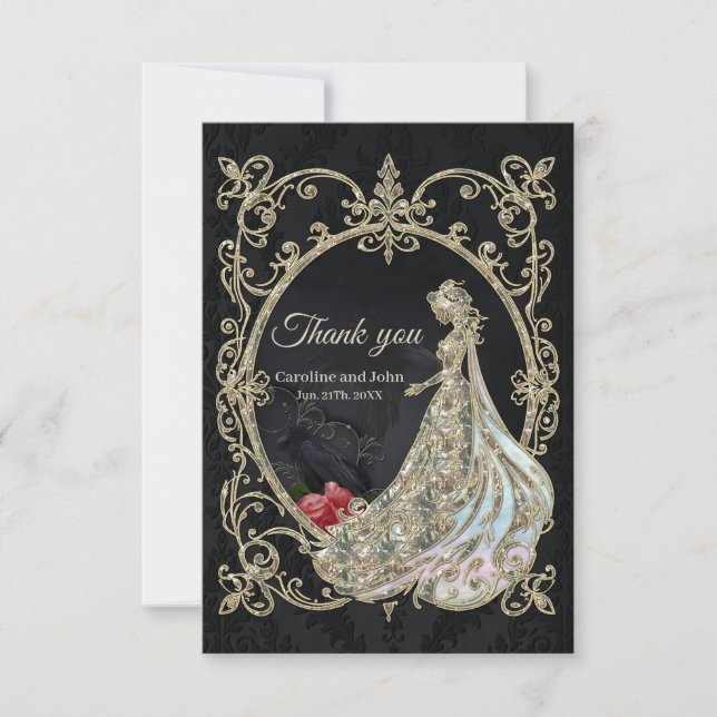 Eleganz in Gold und Schwarz. Dankeskarte (Vorderseite)