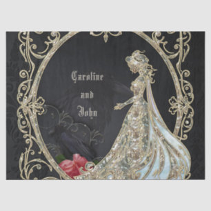 Eleganz in Gold und Schwarz. Seidenpapier