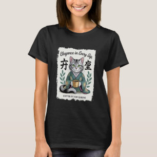 Eleganz in jedem Schluck Katzen Kaffeetrinker T-Shirt