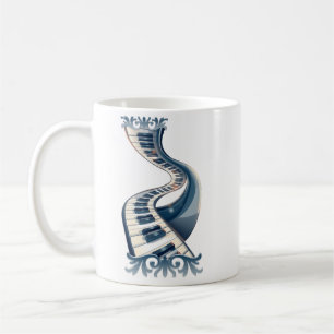 Eleganz in Klaviertasten und Blüten. Kaffeetasse