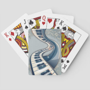 Eleganz in Klaviertasten und Blüten. Spielkarten