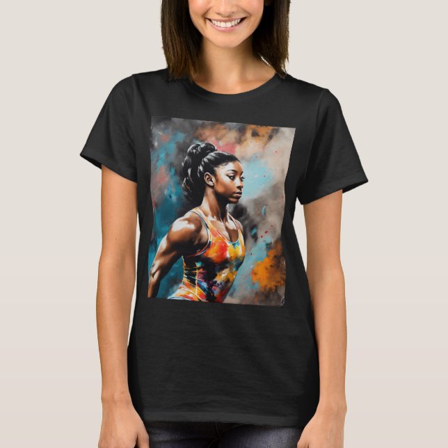 Eleganz in Motion: Simone Biles T-Shirt (Vorderseite)