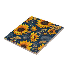 Eleganz, Kunst und reiner Sonnenschein: Sonnenblum Fliese