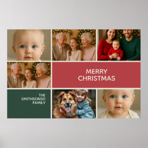 Eleganz Pastellfarben Collage Frohe Weihnachten Poster
