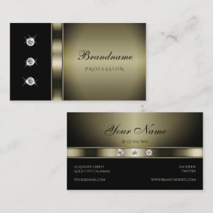 Eleganz Platin und schwarze schimmernde Diamanten Visitenkarte