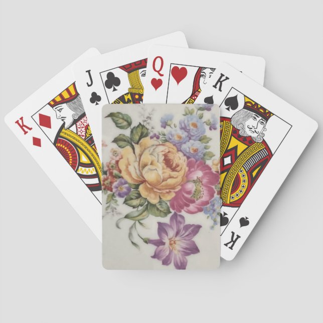 Eleganz: Porzellan Inspiriert Blumenkarten Spielkarten (Rückseite)