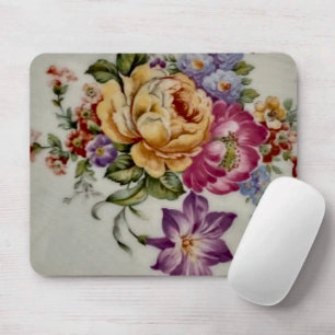 Eleganz: Porzellan-inspiriertes florales Mauspad