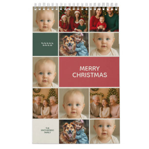 Eleganz rote grüne Elfenbein Bilder Collage Weihna Kalender