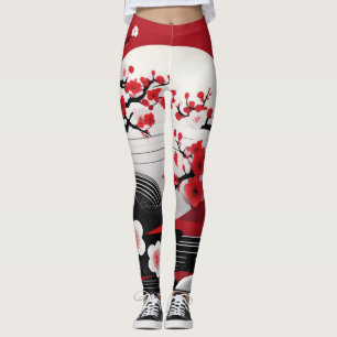 Eleganz umarmen: Japanische Kirschblüten-Leggings Leggings
