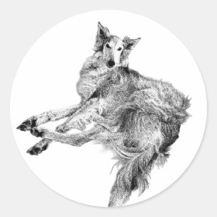 Eleganz, Unbekümmert – Silken Windhound Runder Aufkleber