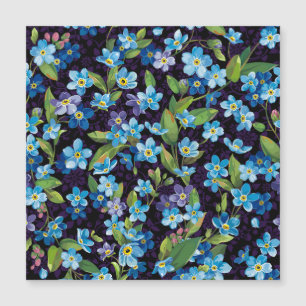 Eleganz Vergissmeinnicht Blumenmuster Magnetkarte