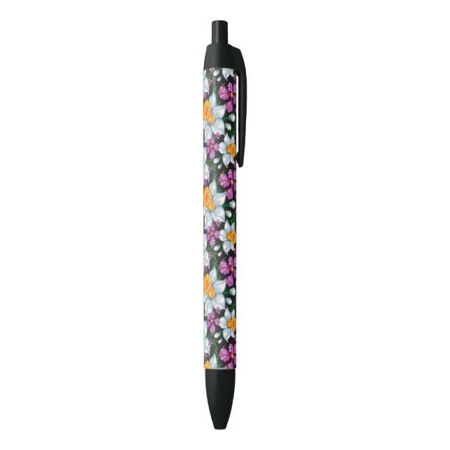 Eleganzmuster mit Narzissen-Blumen 2 Kugelschreiber (Unterseite (Vertikal))