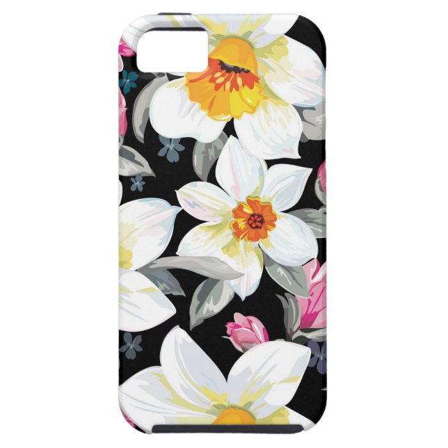 Eleganzmuster mit Narzissen-Blumen Case-Mate iPhone Hülle (Rückseite)