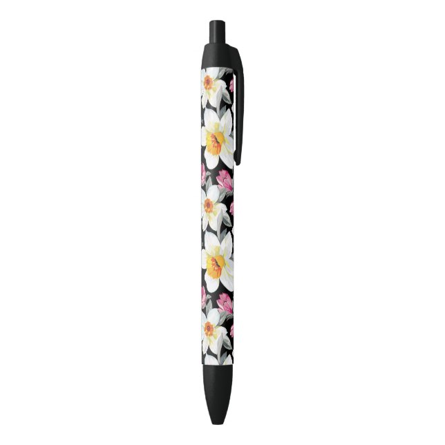 Eleganzmuster mit Narzissen-Blumen Kugelschreiber (Unterseite (Vertikal))