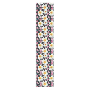 Eleganzmuster mit Narzissen-Blumen Kurzer Tischläufer