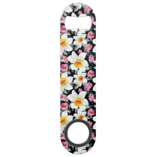 Eleganzmuster mit Narzissen-Blumen Speed Flaschenöffner