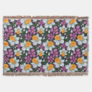 Eleganzmuster mit Narzissenblumen 2 Decke