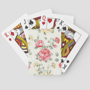 Eleganztapetenmuster der rosa Rosen Spielkarten