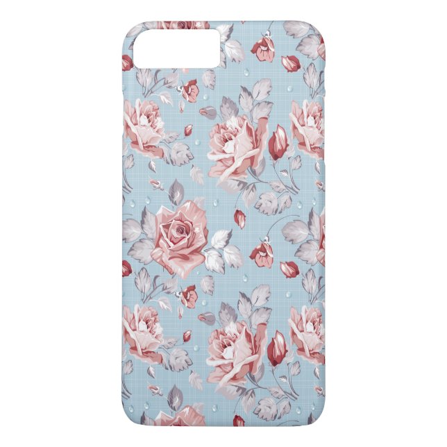 Eleganztapetenmuster von rosa Rosen 2 Case-Mate iPhone Hülle (Rückseite)